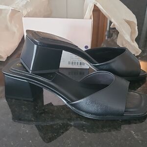 Chinese Laundry Black Open-Toe Block Heels